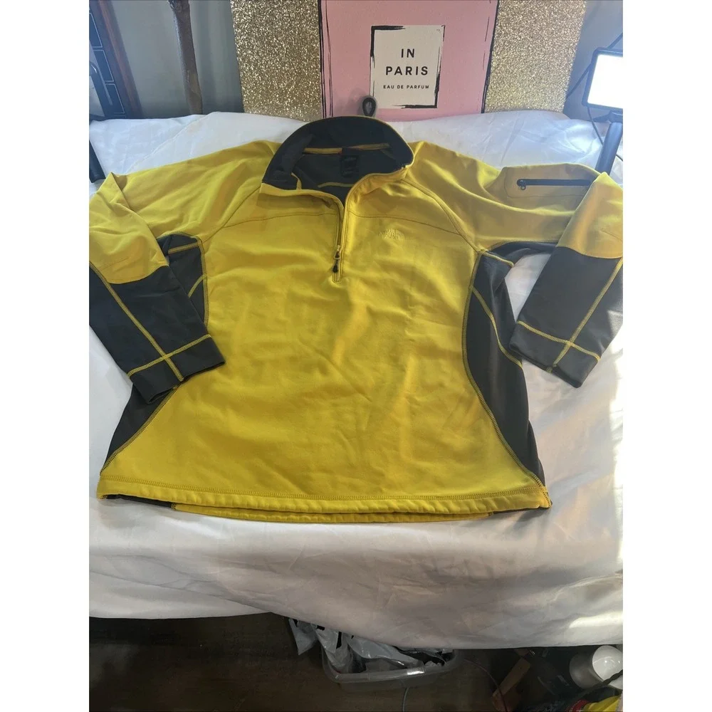 The North Face Men's Pull-Over Jacket -‎ Vintage Yellow & Gray -large 474